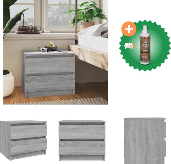 vidaXL Nachtkastjes 2 st 50x39x43,5 cm bewerkt hout sonoma eikenkleur vidaXL Nachtkastjes 2 st 50x39x43,5 cm bewerkt hout sonoma eikenkleur