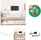 vidaXL Tv-meubelen 4 st massief grenenhout wit - Kast - Inclusief Houtreiniger en verfrisser