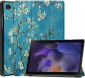 Tablet Hoes geschikt voor de Samsung Galaxy Tab A8 | Book Case met Standaard | Kunstlederen Beschermhoes | Tri-fold | Blossom Print