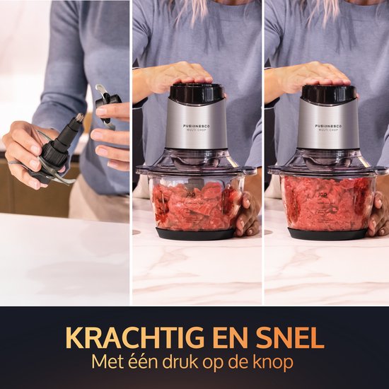 JAP Appliances Multi Chop - Hakmolen met glazen kom (600ml) - IJscrusher - Vaatwasserbestendig - Food chopper - 6 messen - 400W van JAP Appliances — afbeelding 4