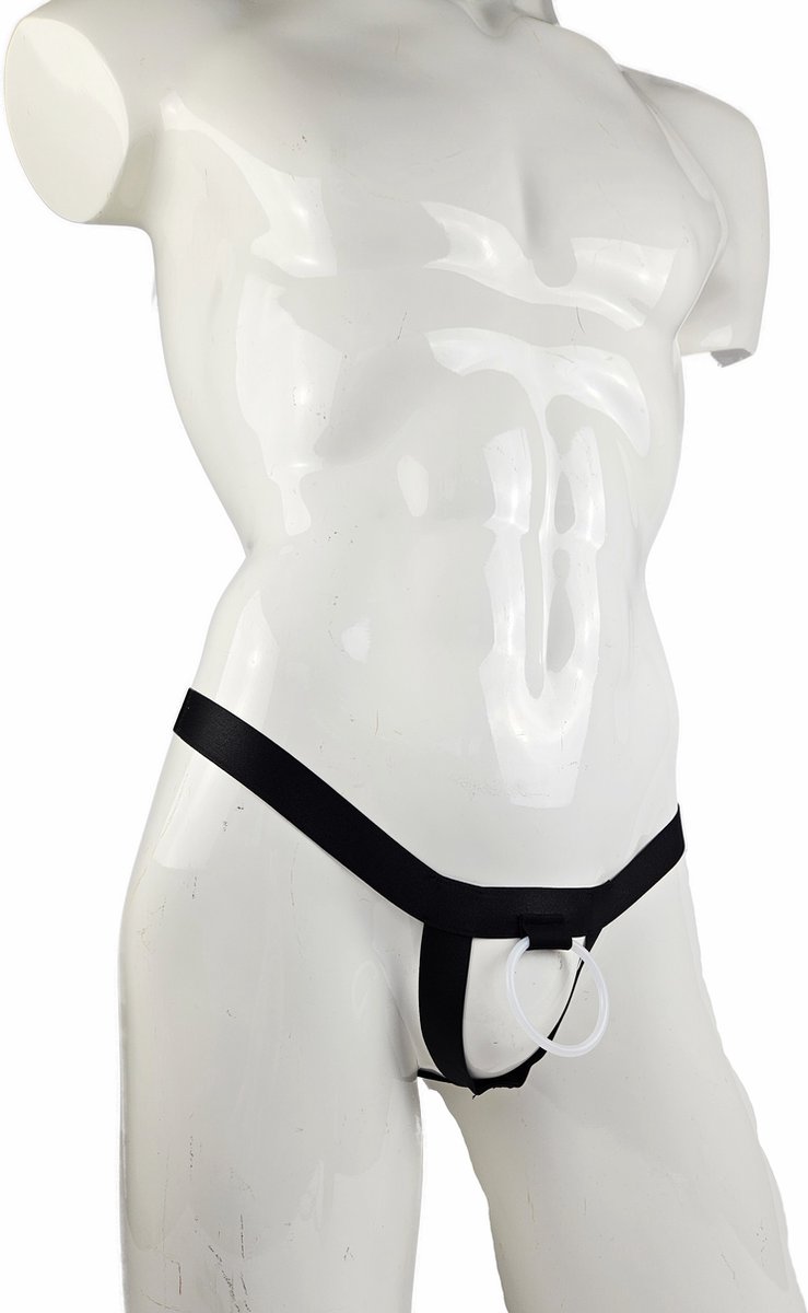 Goedkoopste BamBella ® - Sexy Erotische bondage Lingerie Maat S/M onesize Heren Cock ring onderbroek Zwart mannen