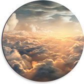 Dibond Muurcirkel - Wolken - Lucht - 30x30 cm Foto op Aluminium Muurcirkel (met ophangsysteem)