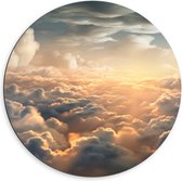 Dibond Muurcirkel - Wolken - Lucht - 60x60 cm Foto op Aluminium Muurcirkel (met ophangsysteem)