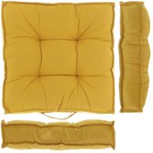 Unique Living | Box kussen Belvi 43x43x7cm mellow yellow | Kussen woonkamer of slaapkamer