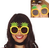 Toppers - Guirca Carnaval/verkleed party bril Ananas - 2x - Tropisch/Hawaii thema - plastic - volwassenen