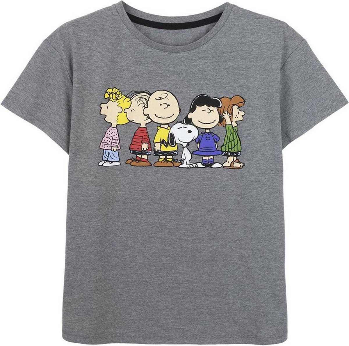 Dames-T-Shirt met Korte Mouwen Snoopy Grijs Donker grijs - XL