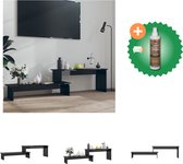 vidaXL Tv-meubel 180x30x43 cm spaanplaat hoogglans zwart - Kast - Inclusief Houtreiniger en verfrisser