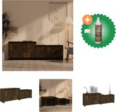 vidaXL Tv-meubel 146-5x35x50 cm spaanplaat gerookt eikenkleurig - Kast - Inclusief Houtreiniger en verfrisser