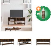 vidaXL Tv-meubel 100x35x45 cm bewerkt hout gerookt eikenkleurig - Kast - Inclusief Houtreiniger en verfrisser