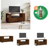 vidaXL Tv-meubel 102x34-5x43 cm bewerkt hout bruineikenkleurig - Kast - Inclusief Houtreiniger en verfrisser