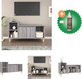 vidaXL Meuble TV 100x35x55 cm Bois d'ingénierie Chêne Sonoma gris - Meuble - Comprend un nettoyant et un assainisseur pour bois