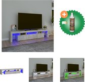 vidaXL Tv-meubel met LED-verlichting 200x36-5x40 cm betongrijs - Kast - Inclusief Houtreiniger en verfrisser