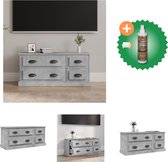 vidaXL Tv-meubel 100x35-5x45 cm bewerkt hout betongrijs - Kast - Inclusief Houtreiniger en verfrisser
