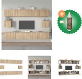 vidaXL 6-delige Tv-meubelset bewerkt hout sonoma eikenkleurig - Kast - Inclusief Houtreiniger en verfrisser