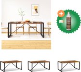 vidaXL Eettafel 180 cm massief gerecycled hout - Tafel - Inclusief Houtreiniger en verfrisser