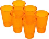 Design 6 verres cocktail/boissons 400 ml empilable plastique incassable extérieur Samba Line jaune