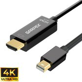 Garpex® Mini DisplayPort naar HDMI Kabel - Mini DP naar HDMI Kabel - HDMI Kabel - 4K 30Hz Ultra HD - Zwart - 1.8 meter