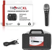 TronicXL Microfoonset dynamisch 5 meter lange kabel jack plug 6,35 mm universele handmicrofoon microfoon zingen moderatie podium karaoke bruiloft zang microfoon bedraad (met koffer)