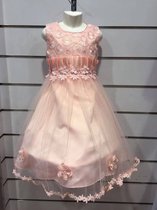 Sprookjesachtig communiekleed/feestkleed voor kinderen met hoepelrok - roze - 4 jaar