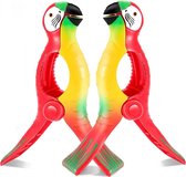 Set van 2 handdoekclips papegaai rood 13,5cmx9cm