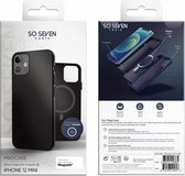 SoSeven, Hoesje Geschikt voor Apple iPhone 12 Mini MAG CASE SILICONEN, Zwart