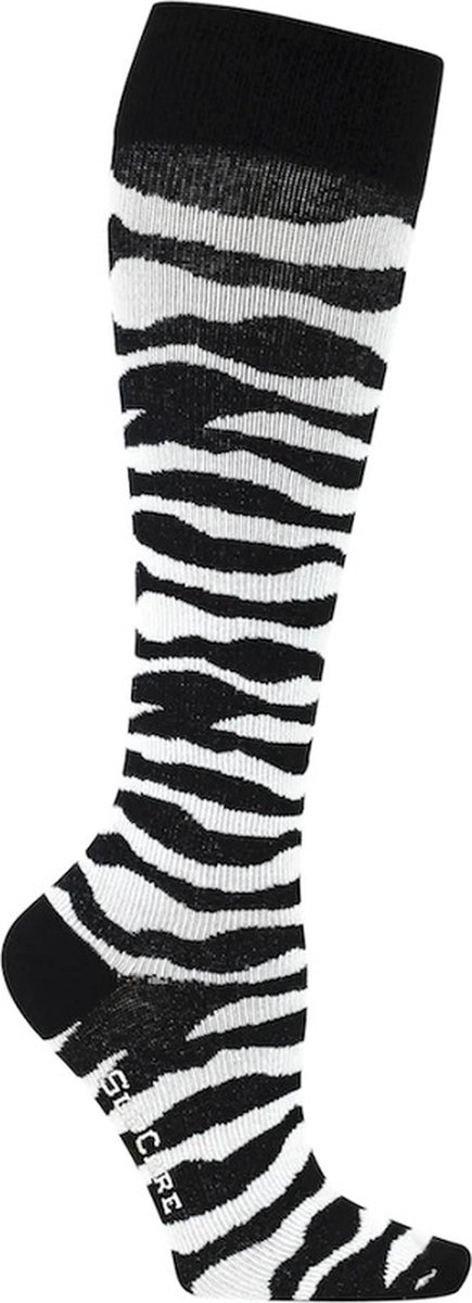 Supcare compressiekousen maat M (40-42) – zebra – trendy compressie sokken – steunkousen – ademend – gezwollen, vermoeide en pijnlijke benen & voeten – spataderen - dagelijks gebruik – vliegreizen – zwangerschap – dames en heren