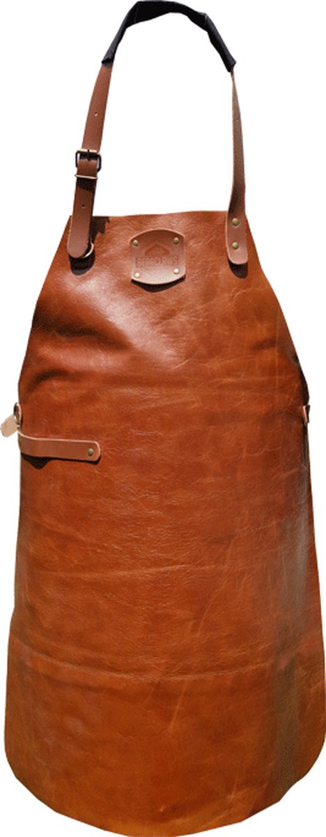 Bearclaws - Leren BBQ schort - Handgemaakt - Klassiek Cognac - Comfortabel