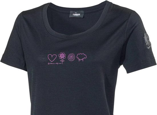 Dames T-shirt in 100% merinowol zwart