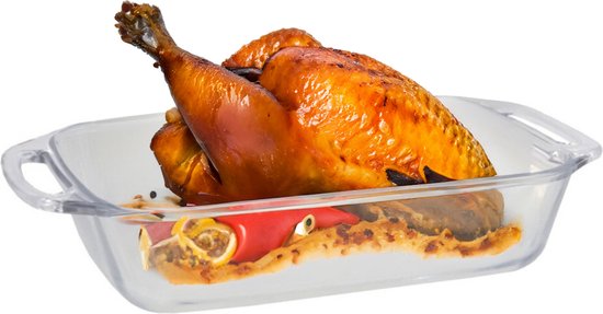 Marinex Plat à four en verre borosilicate - 2x - rectangle - 3,5 litres - 37 x 23 x 8 cm - plat de service