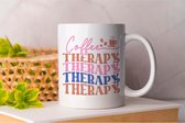 Mok Coffee therapy - CoffeeLovers - Gift - Cadeau - MorningBrew - CaffeineAddict - CoffeeTime - KoffieLiefhebbers - KoffieTijd - KoffieVerslaving - EspressoKunst
