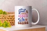Mok Good days start with coffee - CoffeeLovers - Gift - Cadeau - MorningBrew - CaffeineAddict - CoffeeTime - KoffieLiefhebbers - KoffieTijd - KoffieVerslaving - EspressoKunst