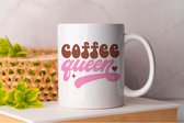 Mok Coffee queen - CoffeeLovers - Gift - Cadeau - MorningBrew - CaffeineAddict - CoffeeTime - KoffieLiefhebbers - KoffieTijd - KoffieVerslaving - EspressoKunst