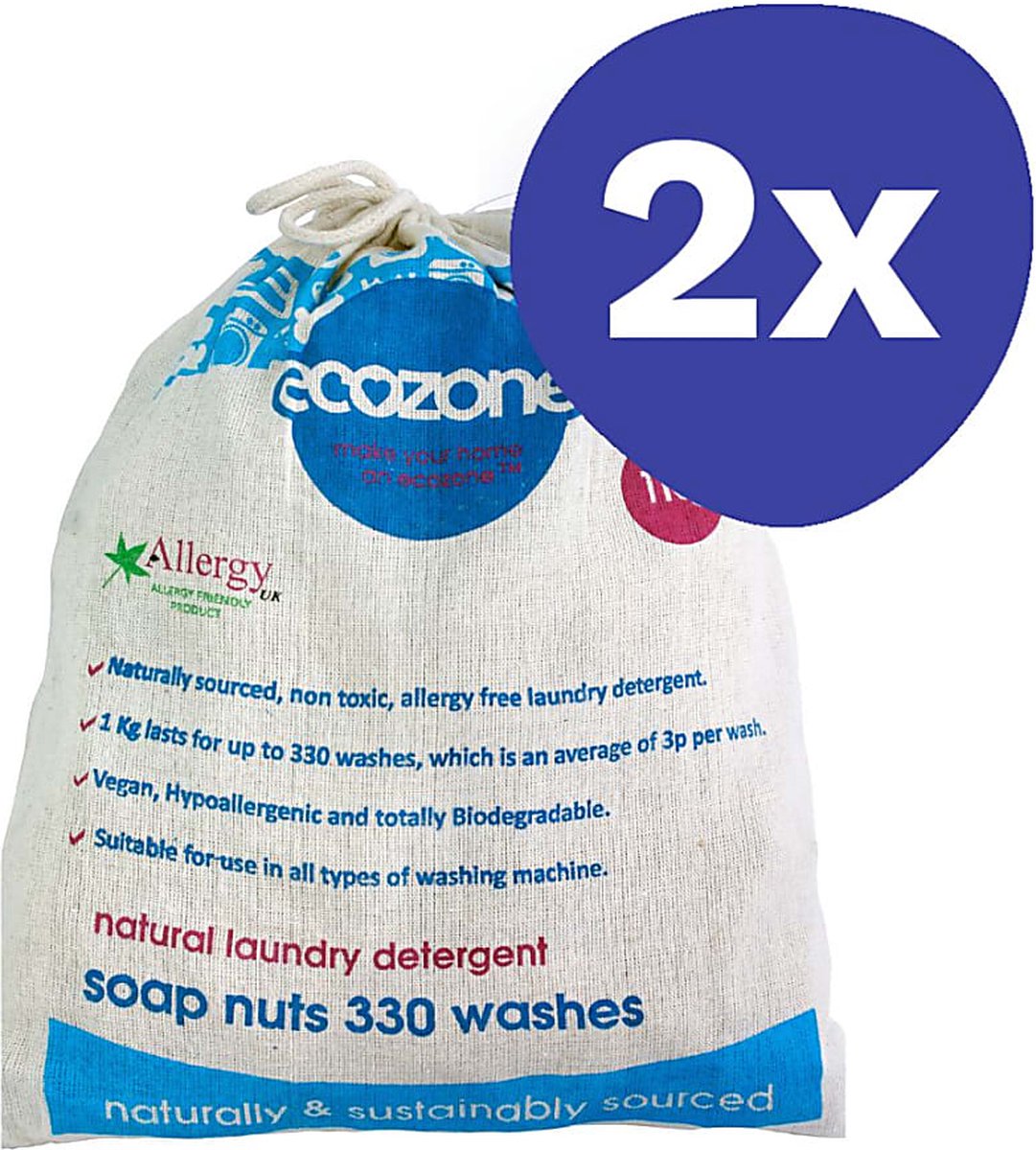 Goedkoopste Ecozone Zeepnoten (330 wasbeurten) (2x 1kg