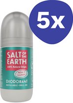 Salt of the Earth Hervulbare Roll-on Deodorant - Meloen & Komkommer (5x 75ml)