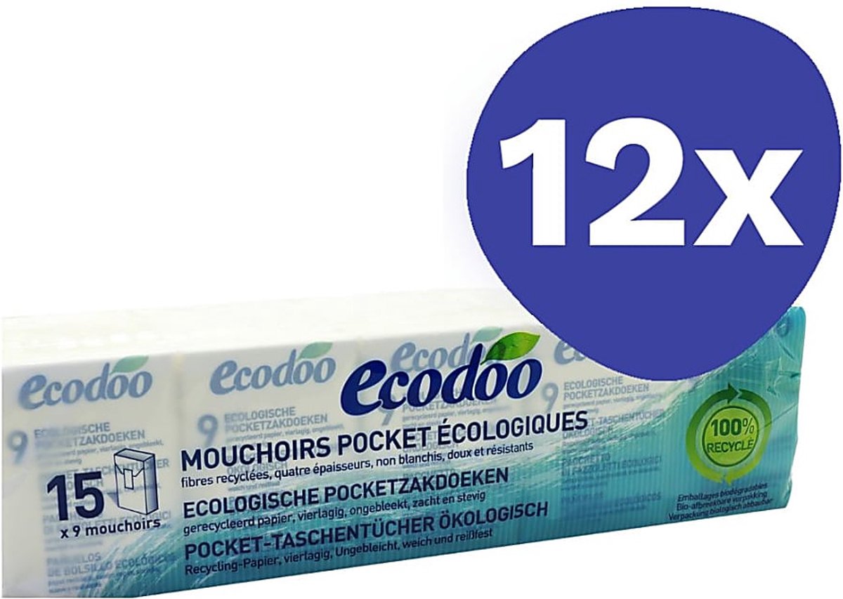 Ecodoo Tissues Pocket (12x 15 stuks)