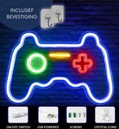 HomeBerg - Controller Neon Wandlamp - LED - Inclusief 2 ophanghaakjes - Game Controller - Neon Verlichting - Nachtlampje - Gaming - Kinderkamer - Sfeerverlichting - Led lamp - Mancave