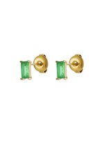 Yehwang - Oorbellen Met Steentje - Gouden Oorknopjes - Oorstuds - Goud - Groen - Sieraad - Sieraden - Cadeau - Moederdag