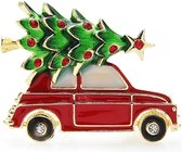Broche 043 Auto met kerstboom
