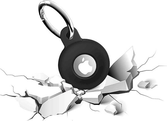 AirTag Porte-clés Etui AirTag Pendentif En Siliconen - Etui Porte-clés Pendentif AirTag - Zwart - PACK DE 2