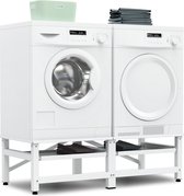 Bodo® - Rehausseur pour machine à laver - Rehausseur double pour machine à laver avec étagère extensible - Meuble pour machine à laver - Socle pour machine à laver - Universel - Wit