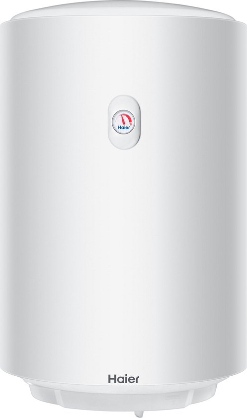 Haier elektrische boiler 80 liter 1500 watt, 8 Bar, 75 graden, incl ophang set , aansluitsnoer en inlaatcombinatie. Hoogte 93 cm Doorsnee 40