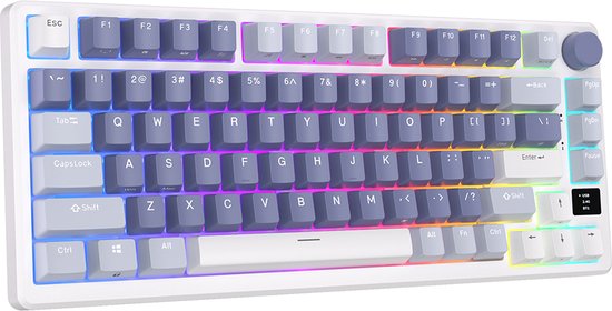 Royal Kludge RKM75 - RGB Mechanisch Gaming Toetsenbord - Met Display - Foam Touch - Ocean Blue - Bluetooth - Hot Swappable Switch - Silver Switches - Inclusief Stofkap - Royal Kludge