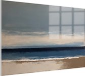 Peinture abstraite de plage - Peintures sur verre de plage - Abstraction de peinture sur verre - Décoration murale industrielle - Peintures en plexiglas - Art mural - 120 x 80 cm 5mm