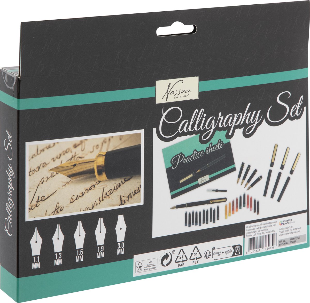 Kalligrafie Set 35pcs - Kalligrafiepennen & Handlettering Benodigdheden - Inclusief Gekleurde Inkt — afbeelding 2