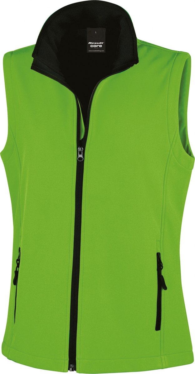 Result Women´s Printable Soft Shell Bodywarmer RT232F - Vivid Green/Black - L