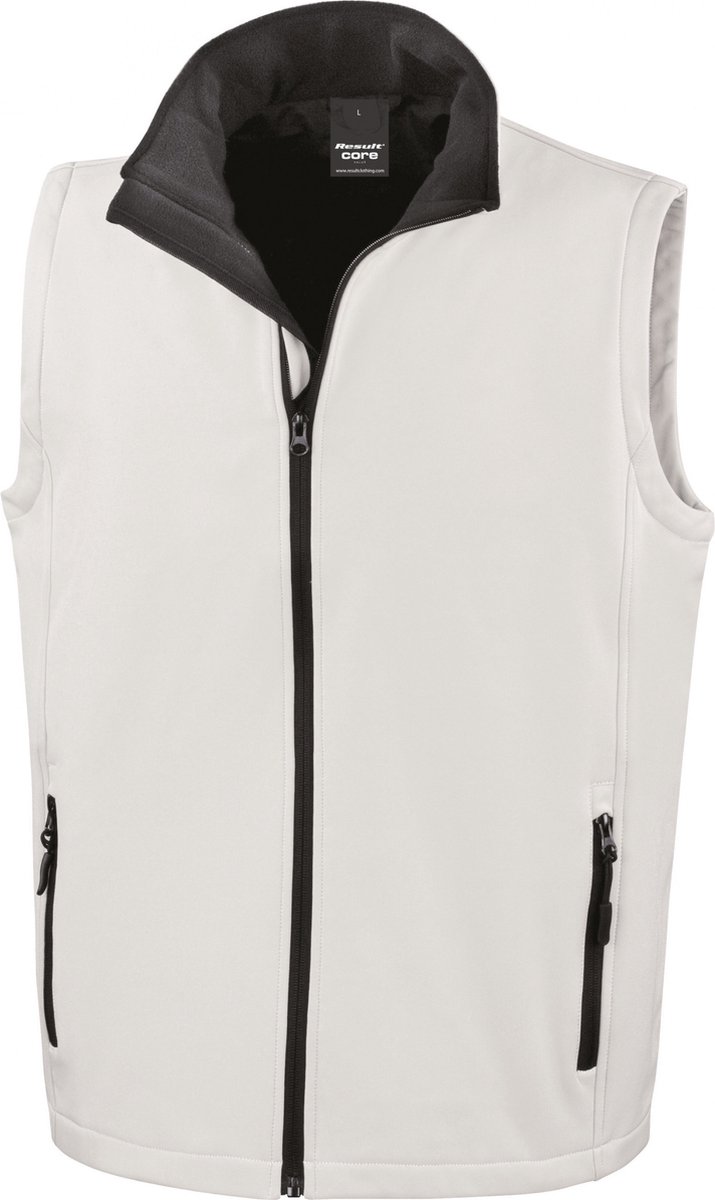 Result Printable Soft Shell Bodywarmer RT232 - White/Black - XL