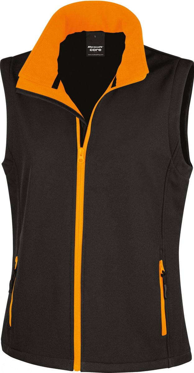 Result Women´s Printable Soft Shell Bodywarmer RT232F - Black/Orange - XL