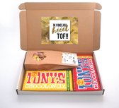 Ik vind jou heel tof - brievenbus cadeau - waardering cadeautje - Toffee's - Tony chocolonely