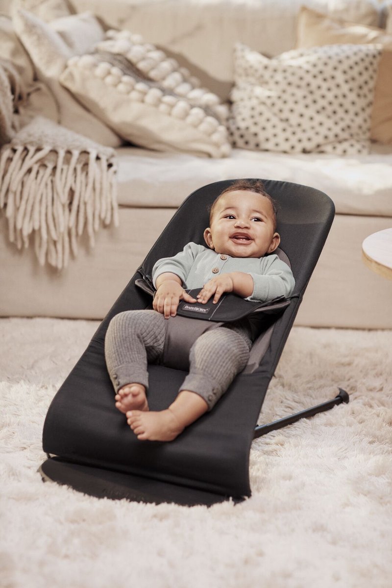 BabyBjörn Wipstoel Balance Soft - Geweven - Zwart-Donkergrijs - Ergonomisch - Verstelbaar - Inklapbaar – foto 5