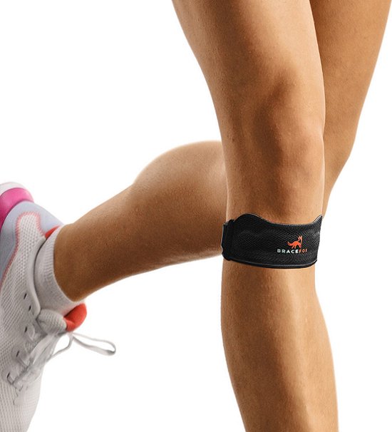 Foto: Bracefox premium patellabrace tellaflex knie strap patellabandje ondersteuning voor de knie patella te gebruiken bij sport jumpers knee heren dames universele maat